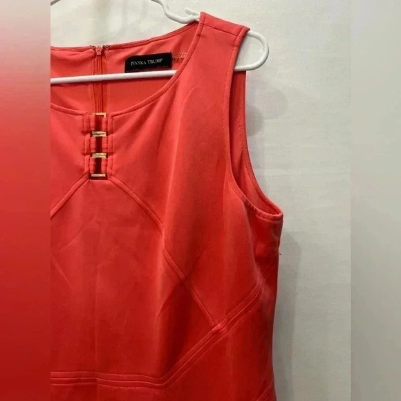 Ivanka Trump Orange Sleeveless Dress Size 14 - Picture 5 of 10